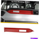 trim panel 副操縦士ダッシュボードパネル装飾トリムカバーフォードマスタング2015+レッドカーボンのカバー Co-Pilot Dashboard Pa...