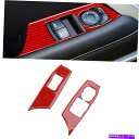 trim panel シボレーカマロ2016-2019レッドカーボンファイバーウィンドウスイッチパネルトリムカバー用 For Chevrolet Camaro ...