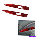 trim panel ホンダオデッセイのための2倍の赤いカーボンファイバーリアウィンドウリフトパネルカバートリム2005-10 2x red Carbon Fi...