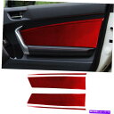 trim panel トヨタの4PCS 86スバルBRZ 2016-2020レッドカーボンファイバードアパネルカバートリム 4Pcs For Toyota 86...