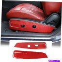trim panel ダッジチャレンジャーのための左＆右シート装飾パネルトリムステッカー2011 レッドカーボン Left Right Seat Decor Panel Trim Sticker for Dodge Challenger 2011 Red Carbon