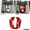 クロームカバー Honda Accord 2008-12の3PCSレッドカーボンファイバーギアシフトパネルカバートリム 3pcs For Honda Accor...