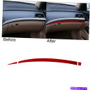 クロームカバー Honda Accord 2008-12 Red Carbon Fiber Glove Box Stripeカバートリムの3PCS 3pcs F...