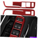 クロームカバー シボレーカマロコンバーチブル12-15レッドカーボンファイバーウィンドウスイッチカバートリム用 For Chevrolet Camaro Con...