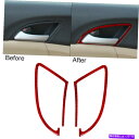クロームカバー ホンダアコードの2pcs 08-12レッドカーボンファイバーフロントドアハンドルフレームカバートリム 2pcs For Honda Accord...