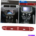 クロームカバー シボレーカマロの7PC 10-15レッドカーボンファイバーセンターエアベントカバートリムセット 7pcs For Chevrolet Camar...