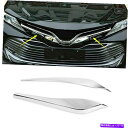 クロームカバー 2 PCSクロムフロントバンパーグリルカバートリムモールディングデコン向け2018年 2 PCS Chrome Front Bumper Grill Cover Trim Molding Deco For Toyota Camry 2018(2)