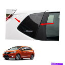 ドアピラー エクステリアリアドアピラーポストカーボンブラックフィットホンダジャズフィットGK5 2014 17トリム Exterior Rear Door Pillar Post Carbon Black Fits Honda Jazz Fit GK5 2014 17 Trim(2)