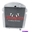 Radiator 1939年の3列アルミニウムチャンピオンラジエーターシボレーVA V8変換#CC3940CH 3 Row Aluminum Champion ...