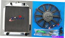 Radiator 3列アルミニウムラジエーター + Ford Car Flathead v8 Engine Mt 1949-1953 1950のファン 3 Ro...