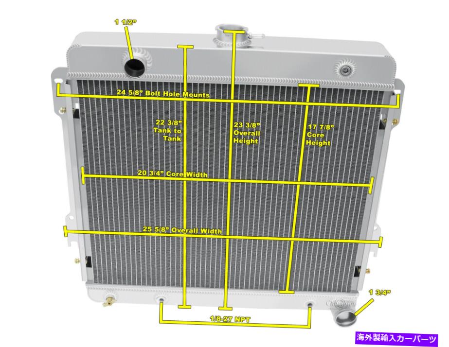 Radiator 3列のサブゼロチャンピオンラジエーター1972 1973 1974ダッジW300ピックアップV8エンジン 3 Row SubZero Champion Radiator for 1972 1973 1974 Dodge W300 Pickup V8 Engine