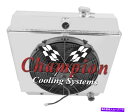 Radiator 3列JRチャンピオンラジエーター 16インチファン 1949-1954シボレーカーV8スワップのシュラウド 3 Row JR Champion Radiator, 16 Fan, Shroud for 1949-1954 Chevrolet Cars V8 Swap