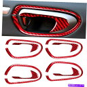クロームカバー ホンダシビック2006-11 4ドアレッドカーボンファイバードアハンドルカバートリムセット For Honda Civic 2006-11 4 ...