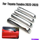 クロームカバー ABS Chrome 4PCカーサイドドアハンドルカバートヨタツンドラ2022-2023のトリムシェル ABS Chrome 4Pc Car Side Door Handle Cover Trim Shell For Toyota Tundra 2022-2023(2)