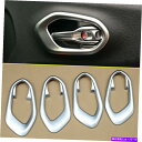 クロームカバー ジープチェロキーKL用のクロムアクセスロアインテリアドアハンドルボウルカバートリム Chrome Accessroies Interior Door Handle Bowl Cover Trims For Jeep Cherokee KL(2)
