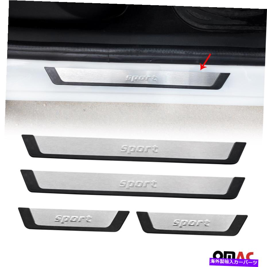クロームカバー ホンダエレメントドアシルカバープロテクターガードフレキシブルS.スチールトリム用 For Honda Element Door Sill Cover Protector Guard Flexible S. Steel Trim