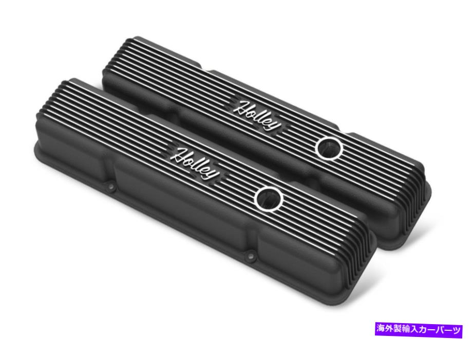 󥸥󥫥С Holley 241-242 SBCơ꡼եդХ֥С-Satin Black Machined Holley 241-242 SBC Vintage Series Finned Valve Covers - Satin Black Machined