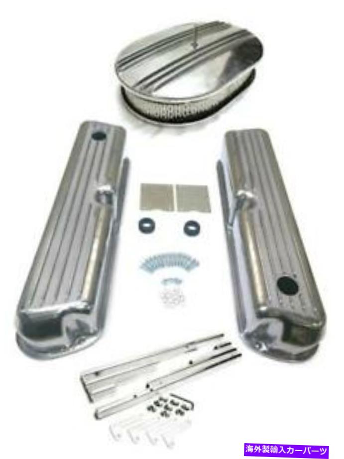 エンジンカバー フォードフィン付きアルミニウムエンジンドレスアップ洗練されたカバー + 12 "エアクリ..