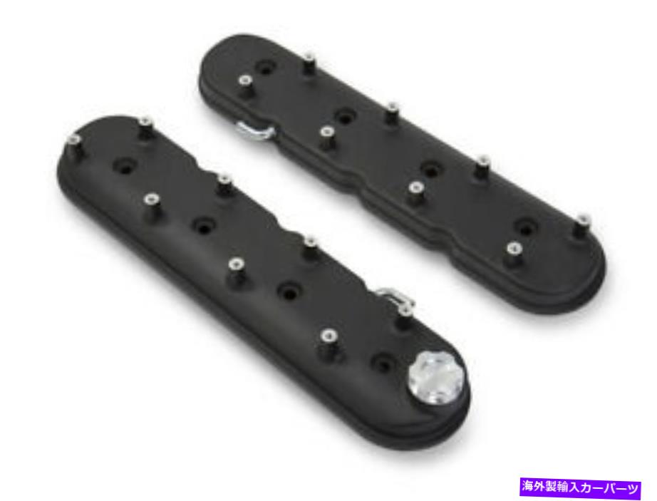 エンジンカバー ホリー241-91 GM LS1バルブカバーセットブラッククリンクル仕上げ Holley 241-91 GM LS1 Valve Cover Set Black Krinkle Finish