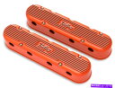 エンジンカバー Holley 241-173 2-PCヴィンテージシリーズChevy Orange LS ValveカバーLS1 LS2 LS3 LSX Holley 241-173 2-PC Vintage Series Chevy Orange LS Valve Covers LS1 LS2 LS3 LSX(2)