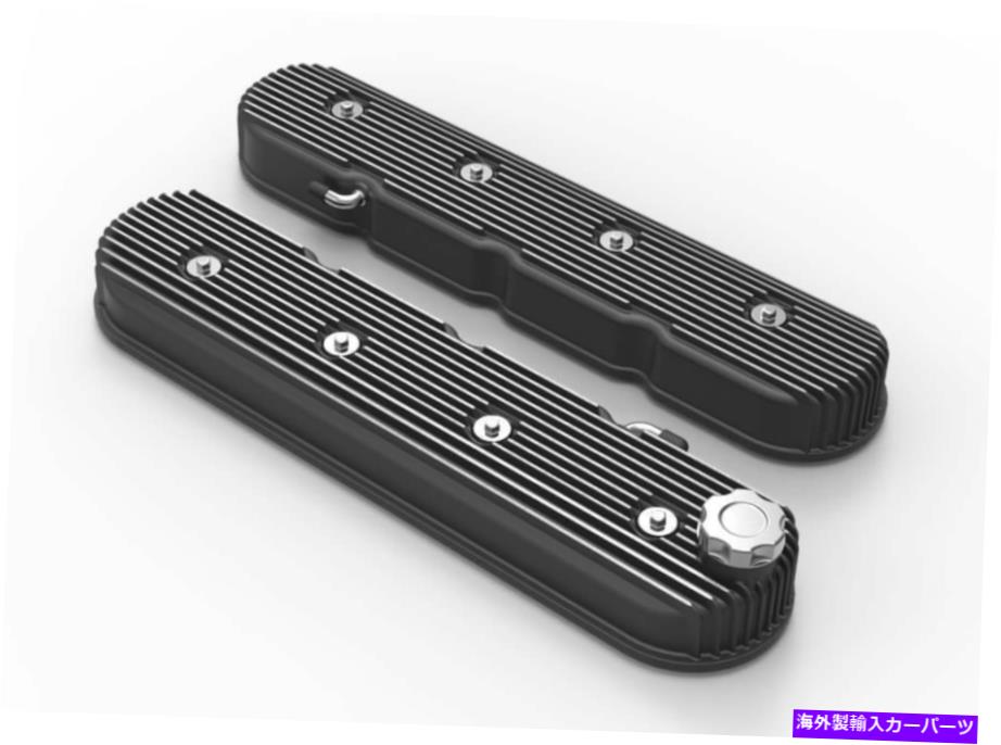 エンジンカバー Holley LS Enginesヴィンテージシリーズフィン付き背の高いバルブカバーサテンブラック241-140 Holley LS Engines Vintage Series Finned Tall Valve Covers Satin Black 241-140