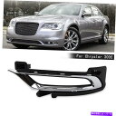 クロームカバー クライスラー300 2015-2020用の左サイドフォグライトランプクロムブラケットカバートリム Left Side Fog Light Lam...