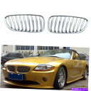 クロームカバー BMW Z4クーペE85 2003-2009の2xクロムフロントバンパー腎臓グリルカバーカバー 2x Chrome Front Bumper Kidney Grilles Grill Cover For BMW Z4 Coupe E85 2003-2009