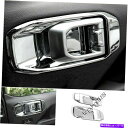 クロームカバー ジープラングラーJL 2DR 2018-20インテリアドアハンドルボウルカバートリムクロム新しい For Jeep Wrangler JL 2DR 2018-20 Interior Door Handle Bowl Cover Trim Chrome New(2)