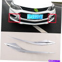 クロームカバー 2xクロムフロントフォグライトランプカバーシボレークルーズFR 2017-2018にフィットするトリム 2x Chrome Front Fog Light Lamp Cover Trim Fit for Chevrolet Cruze fr 2017-2018(2)