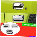 クロームカバー 6PCクロムABSサイド＆リアドアハンドルハンドルスズキジミー2019-20のカバー 6PC Chrome ABS Side & Rear Door Door Handle Bowl Cover For Suzuki Jimny 2019-20