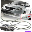 クロームカバー 日産のヘッドランプカバーアルメラサニーVドライブN17 2011-2016クロムトリム Head Lamp Cover For Nissan Versa Almera Sunny V-Drive N17 2011-2016 Chrome Trim