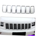 クロームカバー Jeep Cherokee 2014-2018 7PCSカークロムABSフロントグリルトリムグリルカバー For Jeep Cherokee 2014-2018 7Pcs Car Chrome ABS Front Grille Trim Grill Cover(2)