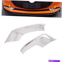 クロームカバー 2xカークロムフロントフォグライトフレームカバー2019 2020マツダ3セダンのトリム 2x Car Chrome Front Fog Light Frame Cover Trim For 2019 2020 Mazda 3 Sedan(2)