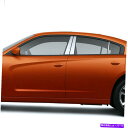 クロームカバー 2011年から2019年のダッジ充電器の6PCステンレス鋼の柱ポストカバー 6pc Stainless Steel Pillar Post Covers for 2011-2019 Dodge Charger