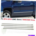 クロームカバー 2014-2019 GMC Sierra 1500&2500&3500クルーキャブのクロムサイドモールディングトリムキット Chrome Side Moldings Trim Kit For 2014-2019 GMC Sierra 1500&2500&3500 Crew Cab(2)