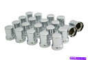 クロームカバー 33mmクロムラグナットカバープラスチック製のトップハットチューブスタイル20パックを押す 33mm Chrome Lug Nut Covers Push On Plastic Top Hat Tube Style 20 Pack