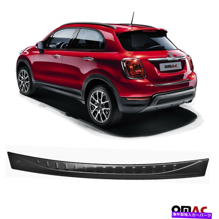 クロームカバー Fiat 500X 2016-2022のダークブラシクロムリアバンパートランクシルカバー Dark Brushed Chrome Rear Bumper Trunk Sill Cover For Fiat 500X 2016-2022
