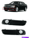 クロームカバー 11 14クライスラー300バンパードライビングフォグライトカバートリムケースセットクロム For 11 14 Chrysler 300 Bum...
