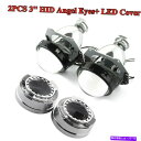 クロームカバー 3 "車LEDライトエンジェルアイプロジェクターレンズヘッドライト付きヘッドライト 3" Car LED Light Angel Eye Projector Lens Headlight w/Cover