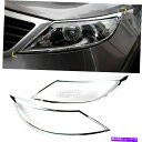 クロームカバー クロムフロントヘッドランプモールディングトリムガーニッシュカバーKIA 2011-2016 Sportageの2P Chrome Front Head Lamp Molding Trim Garnish Cover 2P for KIA 2011-2016 Sportage