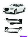 クロームカバー 15 20 20枚のクライスラー300バンパードライビングフォグライトカバートリムケースセットクロム For 15 20 Chrysler 30...