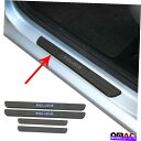 クロームカバー フィアットダークブラシクロームスチール4 PCのための照らされた車のドアシルカバーガード Illuminated Car Door Sill C...