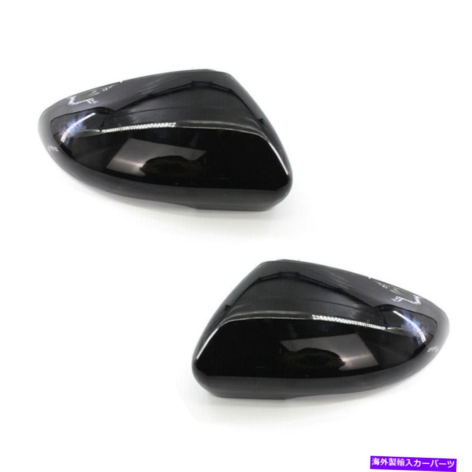 USミラー VWゴルフGTI MK6 2009-2013用の光沢ブラックペアサイドウィングミラーカバーベゼル Gloss Black Pair Side Wing Mirror Cover Bezels For VW Golf GTI MK6 2009-2013