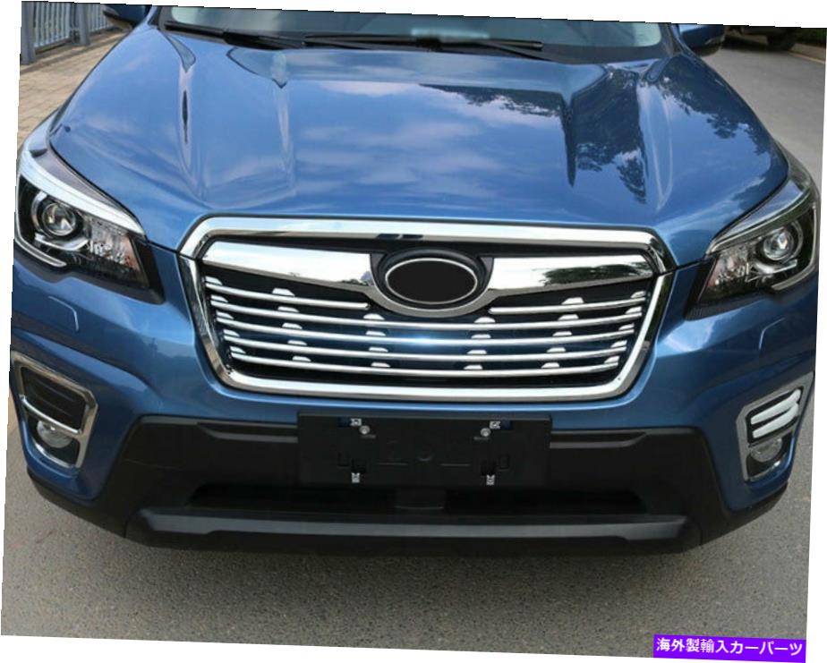 クロームカバー ABSクロムフロントセンターメッシュグリルグリルカバースバルフォレスター19-2022のトリム ABS Chrome Front Center Mesh Grille Grill Cover Trim For Subaru Forester 19-2022