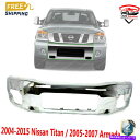 クロームカバー 2004年から2015年の日産タイタン / 2005-2007アルマダのフロントバンパークロムフェイスバースチール Front Bumper C...