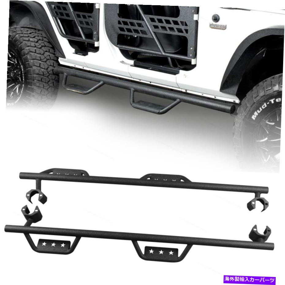 Nerf Bar 2007-2018のボードを実行しているサイドステップパッドJeep Wrangler JK 4-Doors Side Steps Pads Running Boards Nerf Bar For 2007-2018 Jeep Wrangler JK 4-Doors