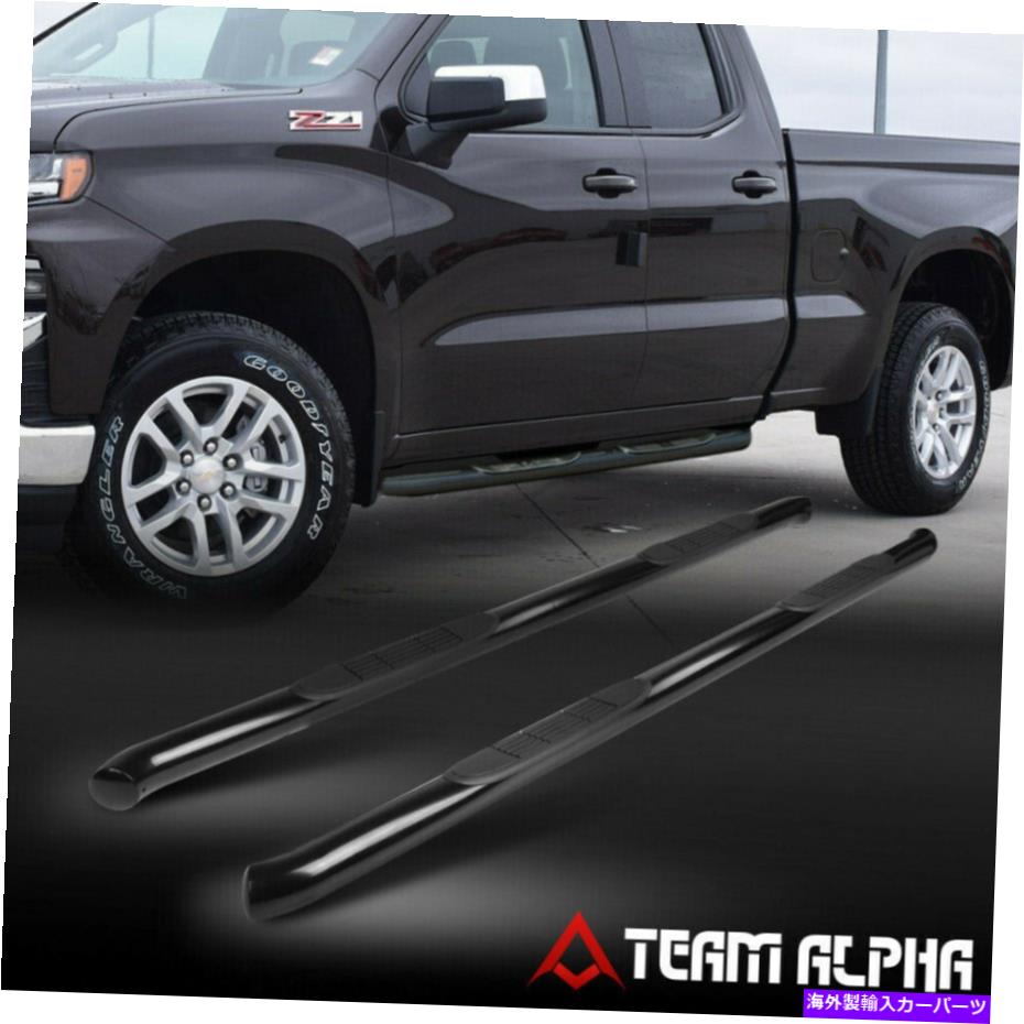 Nerf Bar フィット2019-2022シルバラード/シエラ[エクステク]ラウンドブラックスチール3 