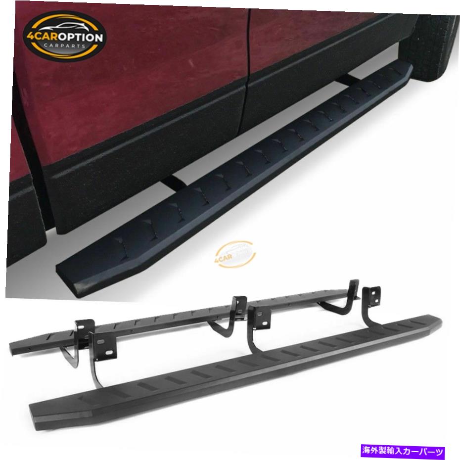 Nerf Bar フィット07-18シボレーシルバラードGMCシエラクルーキャブブラック5 