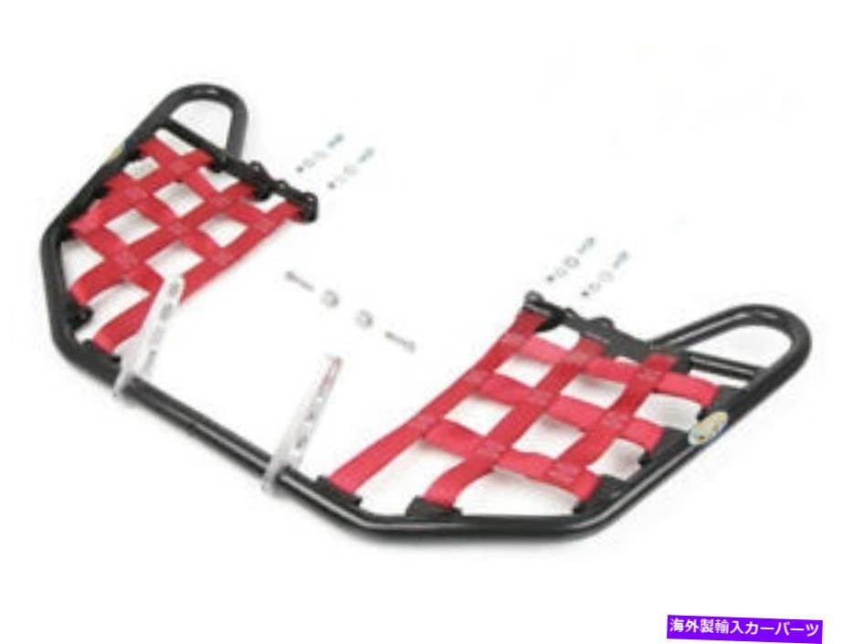 Nerf Bar ヤマハYFZ450R 2009-2020ブラックバー/レッドネットのnerfバー Nerf Bars for Yamaha YFZ450R 2009-2020 Black Bars/Red Nets