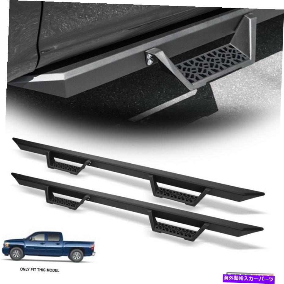 Nerf Bar 07-18シルバラード/シエラクルーキャブマットブラックモジュラードロップステップバーボード For 07-18 Silverado/Sierra Crew Cab Matte Black Modular Drop Step Bars Boards